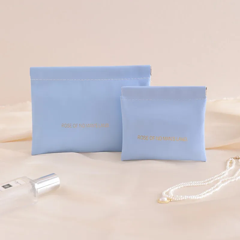 pochette de rangement en pu à fermeture automatique, mini organisateur d'écouteurs et de câbles, porte-monnaie portable, petit sac de rangement pour cosmétiques et rouges à lèvres