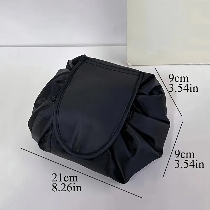sac de maquillage à cordon de serrage, sac de rangement de voyage portable, sac de lavage pliable imperméable de grande capacité, sac de rangement pour maquillage
