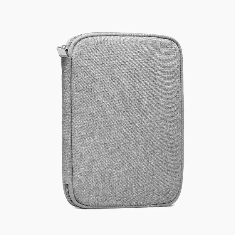 pochette organisatrice nylon gris compartiments maille bracelets montres voyage capacité grande taille petite affaires