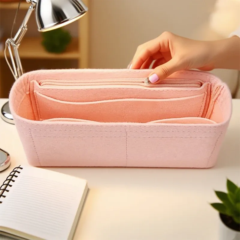 organisateur de sac à main en feutre pour femme, insert multi-poches, doublure de sac pour sac fourre-tout avec 8 poches, pour les voyages et l'usage quotidien