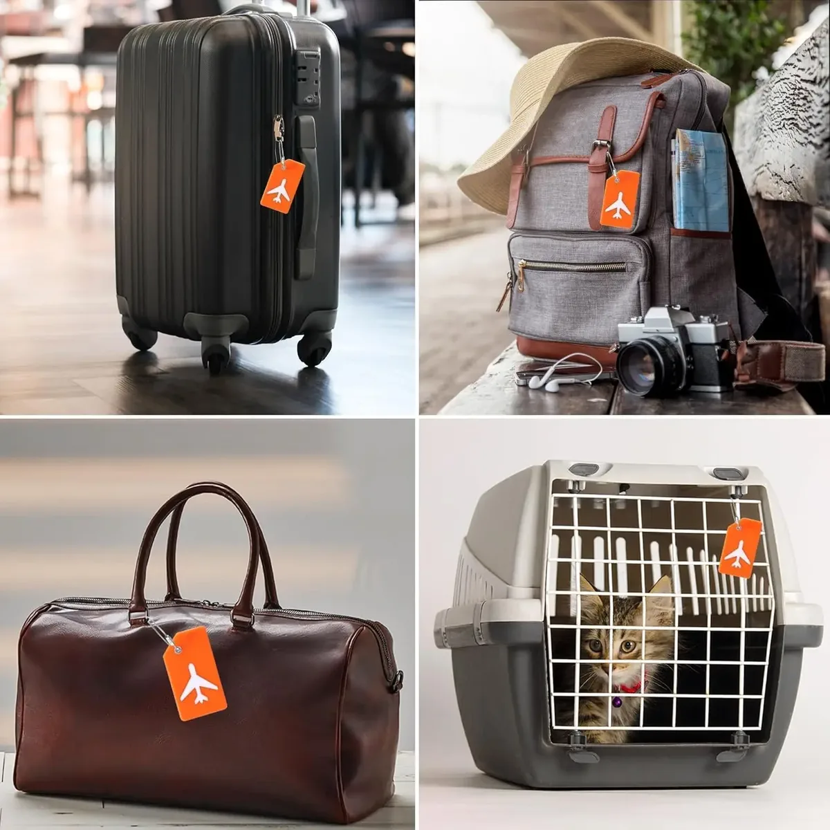 étiquette bagage silicone motif avion blanc fond noir couleur multiple reconnaissance facile information personnelle protection usage voyage