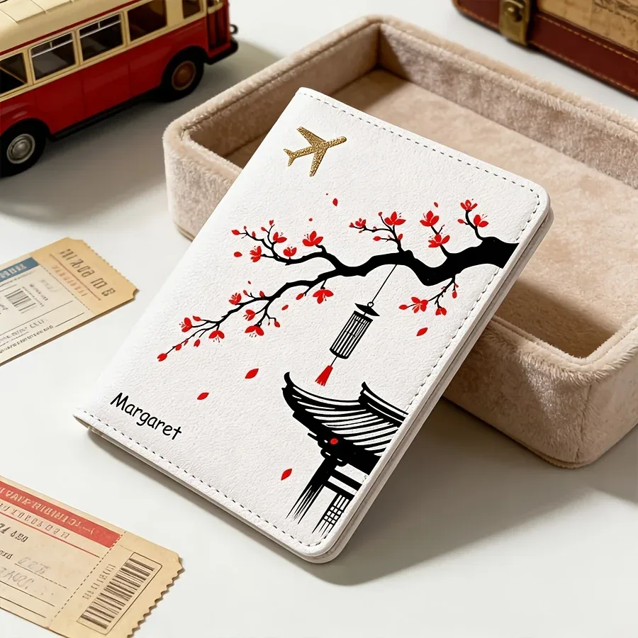 porte-passeport personnalisé à motif floral, léger, portable, portefeuille de voyage, porte-cartes, cadeau essentiel pour les vacances