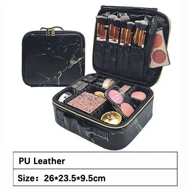 trousse de maquillage professionnelle de marque féminine, organisateur de cosmétiques d'esthéticienne à la mode, boîte de rangement, valise à outils pour ongles, sac de maquillage pour femmes