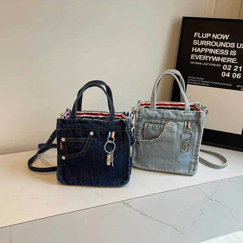 Sacs à bandoulière pour femmes, sacs à main créatifs rétro en Denim délavé, personnalisés à la mode, sacs à bandoulière de haute qualité pour filles
