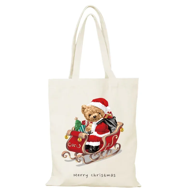 dessin animé ours femmes sac à main cadeaux de noël sacs à main mode le sac fourre-tout dame sacs eco shopper shopping plage tissu toile femme