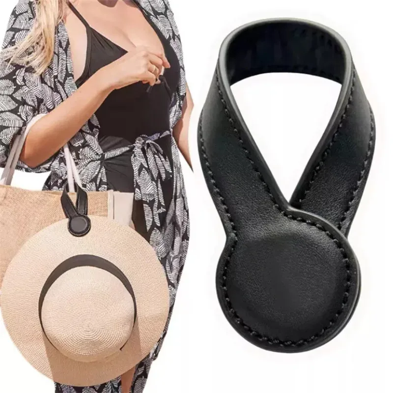 clip magnétique multifonctionnel en cuir pu, clip organisateur rond magnétique puissant, breloques pour sac de voyage, accessoires de bagages