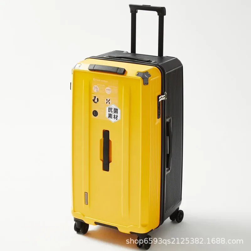 valise à roulettes grande capacité avec amortisseur à ressort, frein et roues pivotantes, poignée de transport pour étudiants