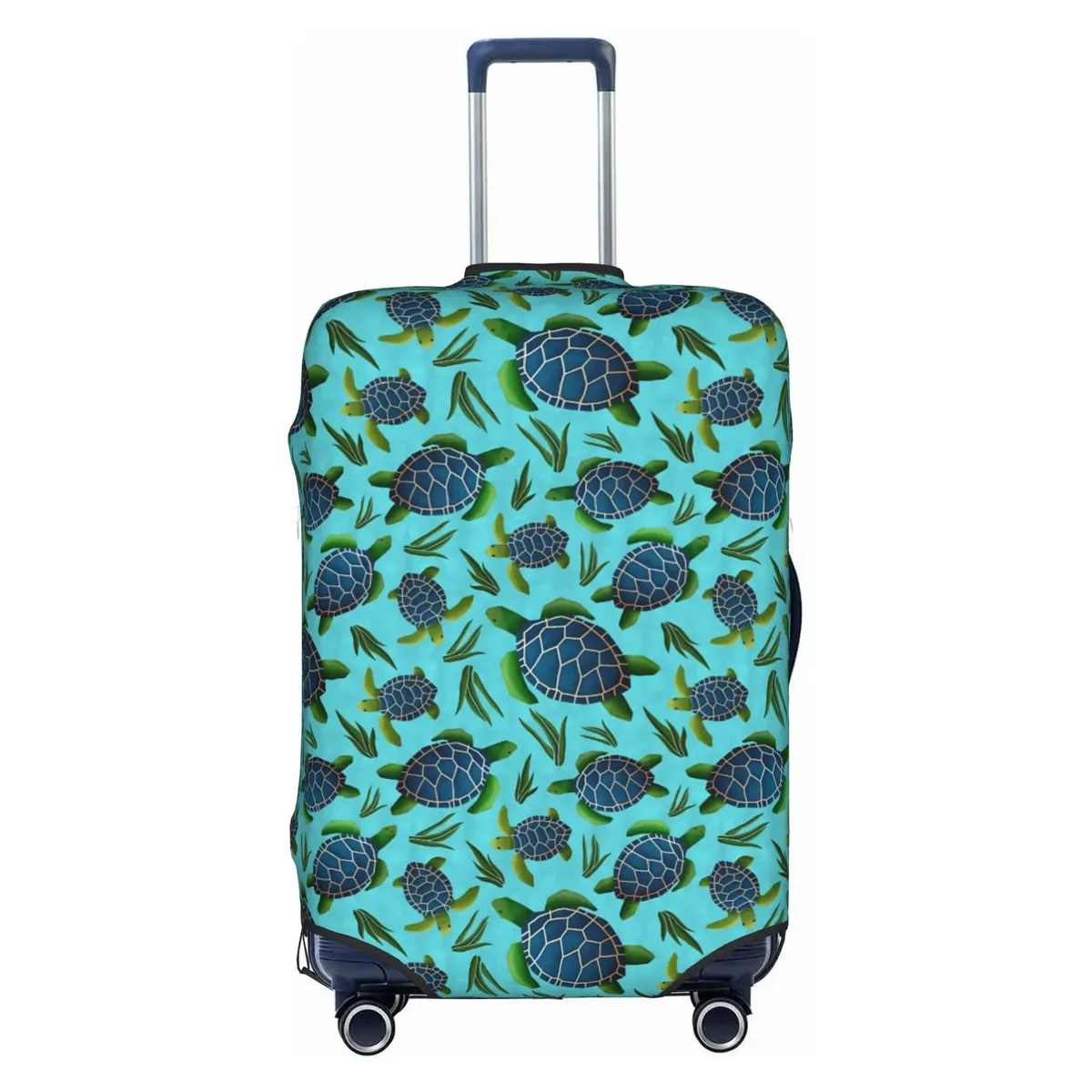 housse de protection pour valise, motif tortues marines sur fond bleu marine, mignonne, convient aux valises de 18 à 32 pouces