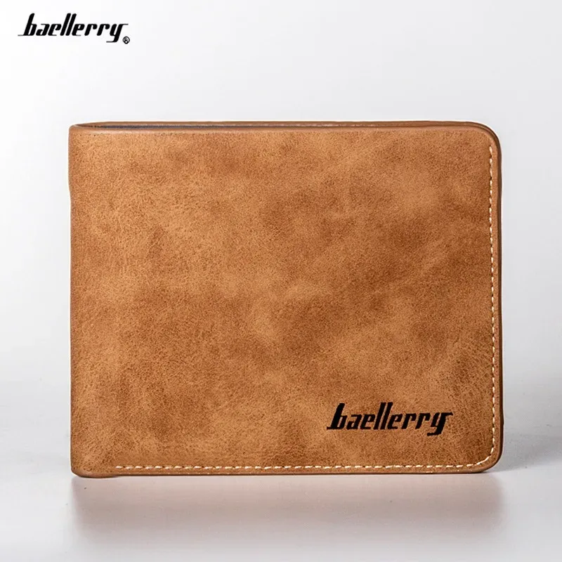 portefeuille court en cuir sablé fin pour homme baellerry, porte-cartes multiples, organisateur de cartes de permis de conduire simple et professionnel