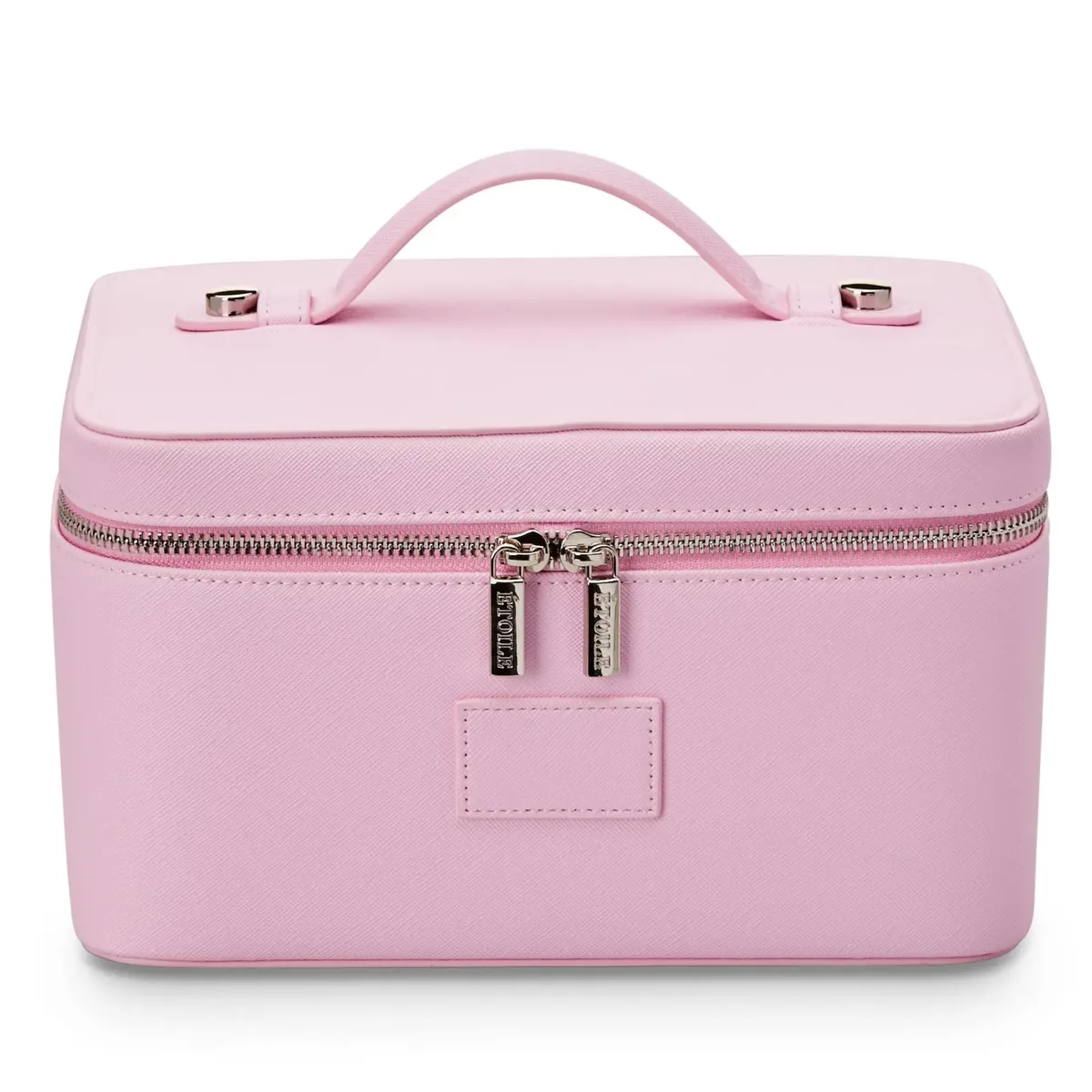 trousse de maquillage à main en pu avec compartiment, sac de maquillage portable en cuir de grande capacité, pochette cosmétique en cuir imperméable