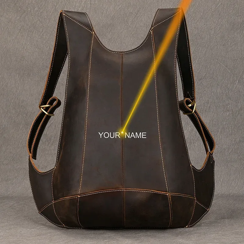 luufan – sac à dos antivol en cuir véritable pour homme et femme, sac de jour pour téléphone ipad, pochette de voyage d'affaires, sac à dos d'école de sécurité