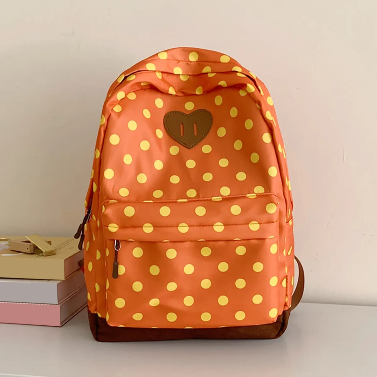 sac à dos mignon à pois en nylon pour femmes, grande capacité, pour ordinateur portable, plusieurs poches, sac de voyage pour le shopping, les voyages et le travail