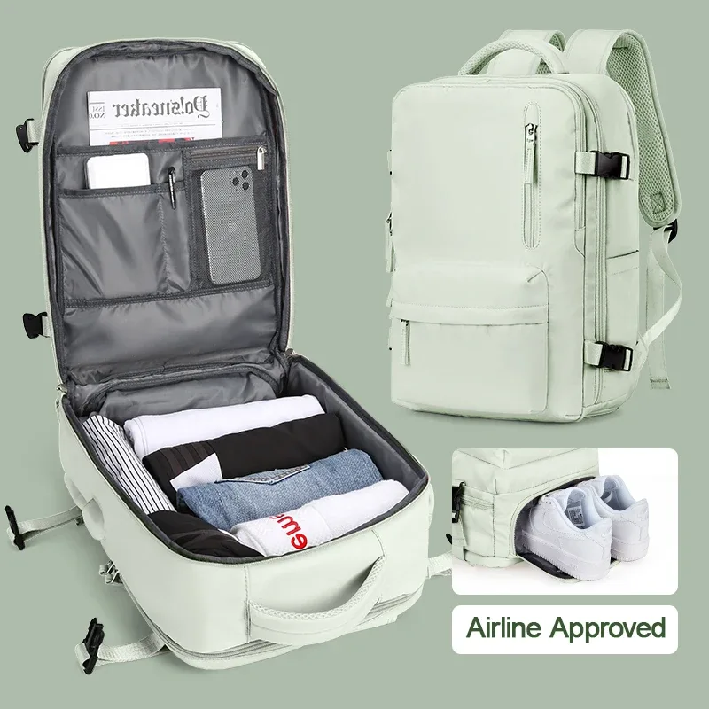 sac à dos de voyage pour femmes, bagage à main approuvé par la compagnie aérienne, grand sac à dos de randonnée pour sports de plein air, adapté au sac à dos pour ordinateur portable de 15.6 pouces