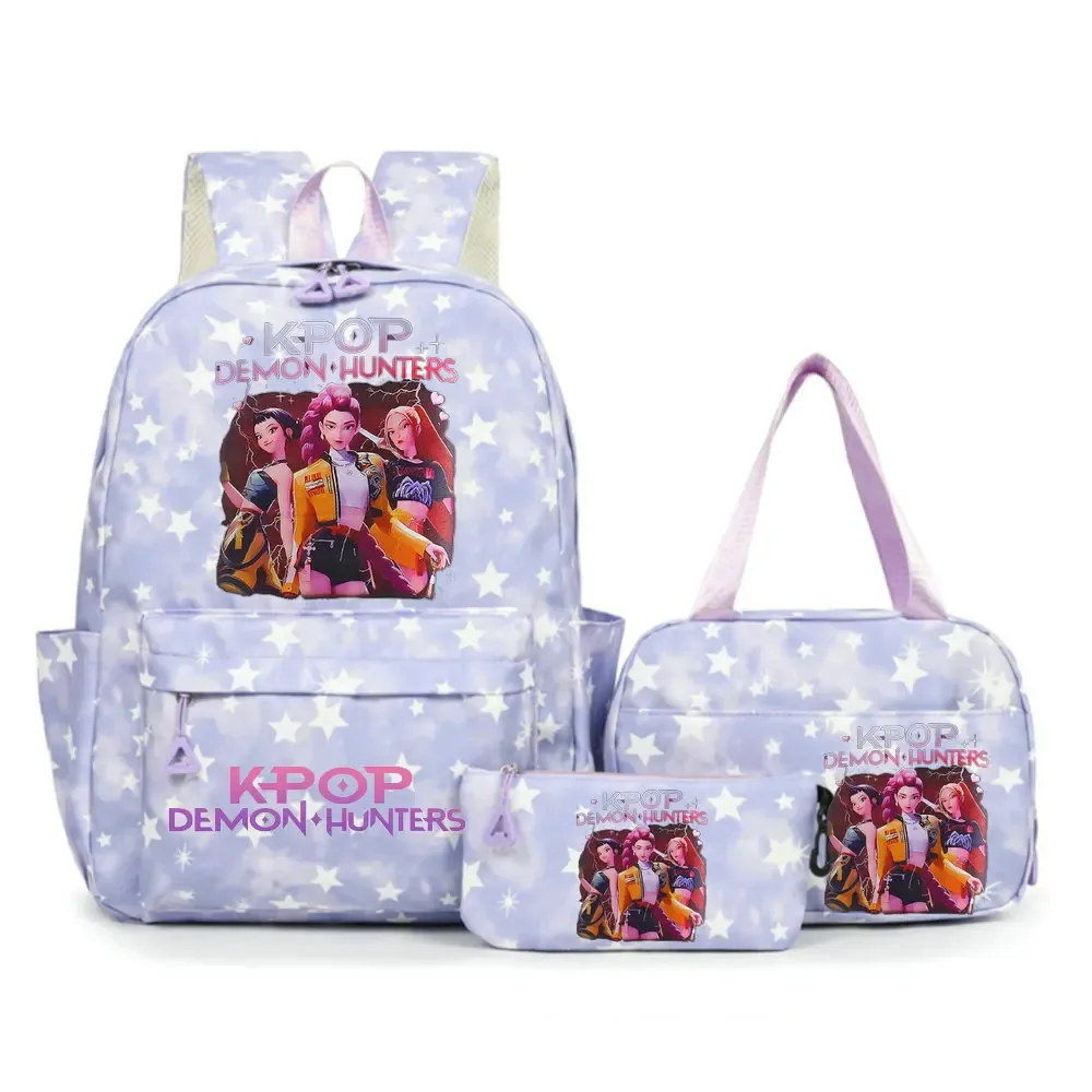 sacs à dos kpop demon hunters pour étudiants, sacs d'école pour adolescents, hommes et femmes, sac fourre-tout, pochette, sacs à dos en nylon pour voyage