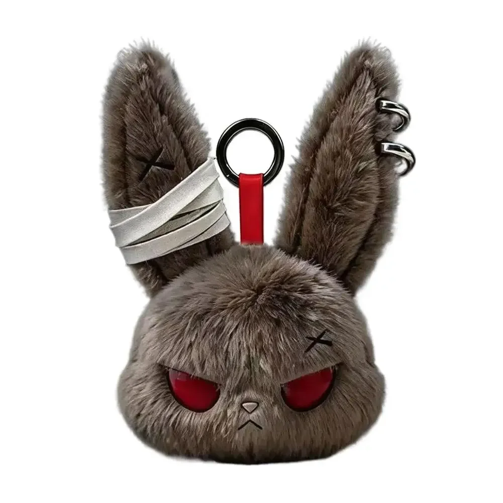 breloque de sac gothique en peluche lapin noir, porte-clés, pendentif lapin kawaii, accessoire de sac à main, décoration à suspendre pour sac à dos