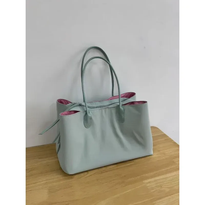 nouveau sac fourre-tout en nylon pour femme printemps-été 2026, grande capacité multi-compartiments, léger, blocs de couleurs, sac à bandoulière pour voyage