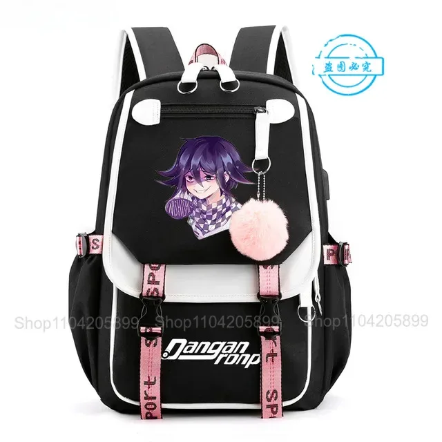 sac à dos danganronpa anime mochila, sac d'école pour étudiants, sac de voyage avec port usb, sacoche décontractée pour ordinateur portable, grand sac messager, cadeau