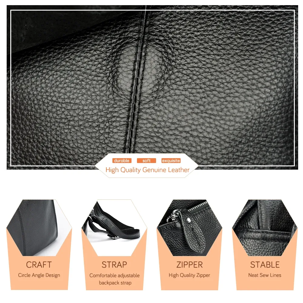 zency – sac à dos en cuir marron pour femmes, sac à dos de voyage de grande capacité de qualité supérieure a ++ pour femmes, pour les navetteuses
