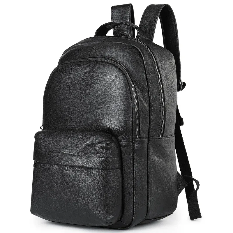 sac à dos décontracté en cuir de vachette pour homme, grande capacité, véritable, extérieur, moto, nouveau