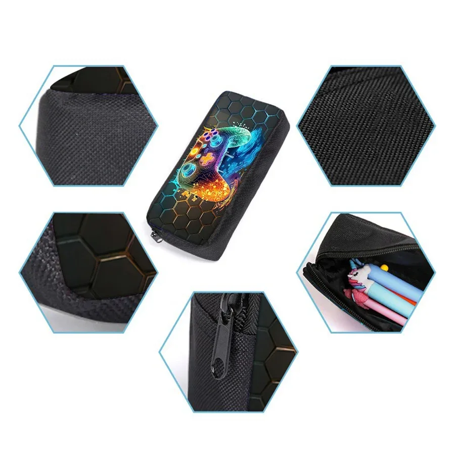 sac à dos à motif de manette de jeu, ensemble de trois pièces, pour garçons et filles, meilleurs cadeaux, sac à dos scolaire 2d plat dessin animé pour enfants