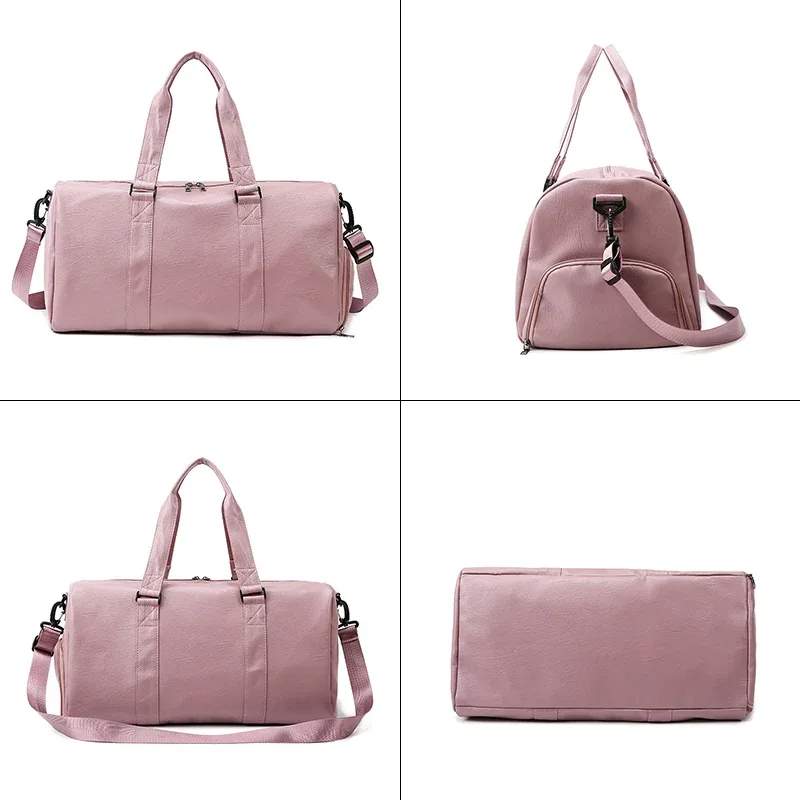 sac de sport en cuir pu avec logo, sac de sport de grande capacité, sac de fitness pour hommes, sac de yoga étanche pour femmes, nom imprimé