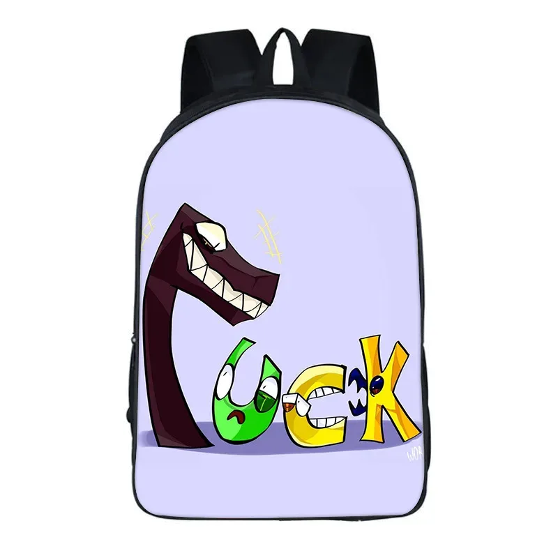 sac à dos alphabet lore avec périphériques de jeu, imprimé légende de lettres, sac à dos pour école primaire et secondaire