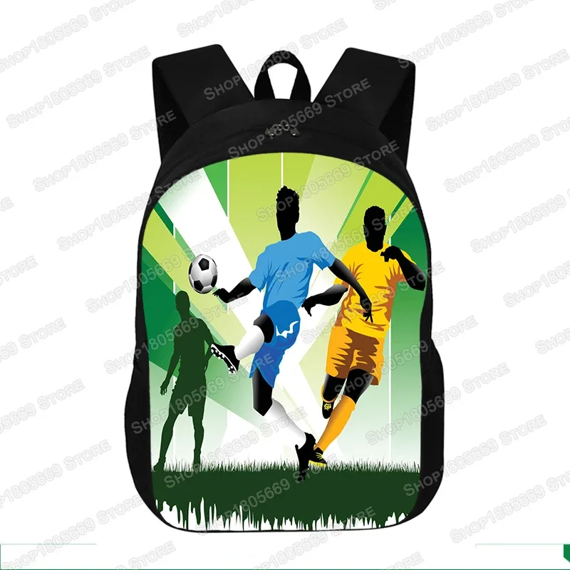 sac à dos imprimé football pour jeunes, cartable d'école, grande capacité, sacs de rangement, sac d'ordinateur, cadeau pour enfants, garçons et bol
