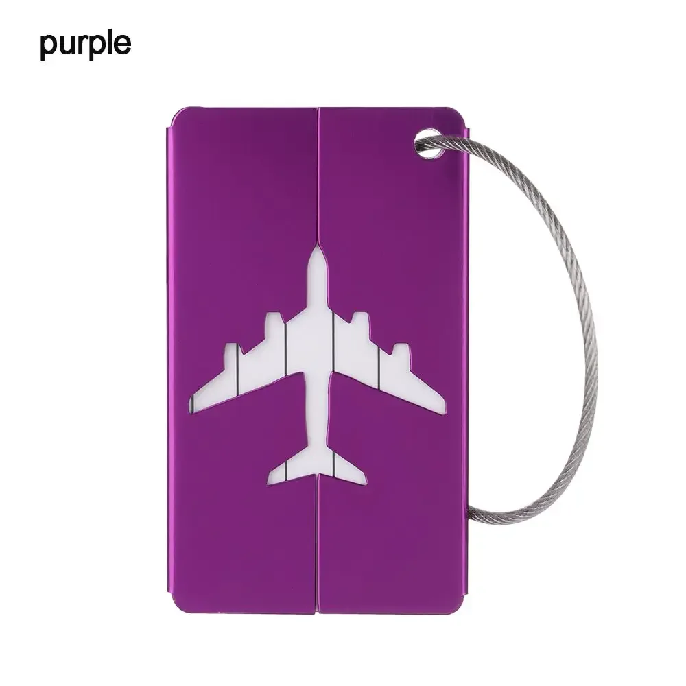 étiquettes de bagage de voyage en aluminium réutilisables étiquettes de valise boucle en acier inoxydable nom carte d'identité avec cordes étiquette de sac pour valise bagages