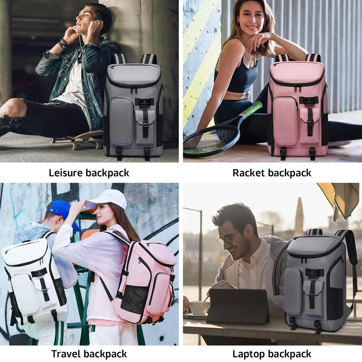 sac à dos de voyage à main 30l pour hommes et femmes, sac à dos d'affaires multi-poches adapté à un ordinateur portable de 17.3 pouces, sacs de sport avec compartiment à chaussures