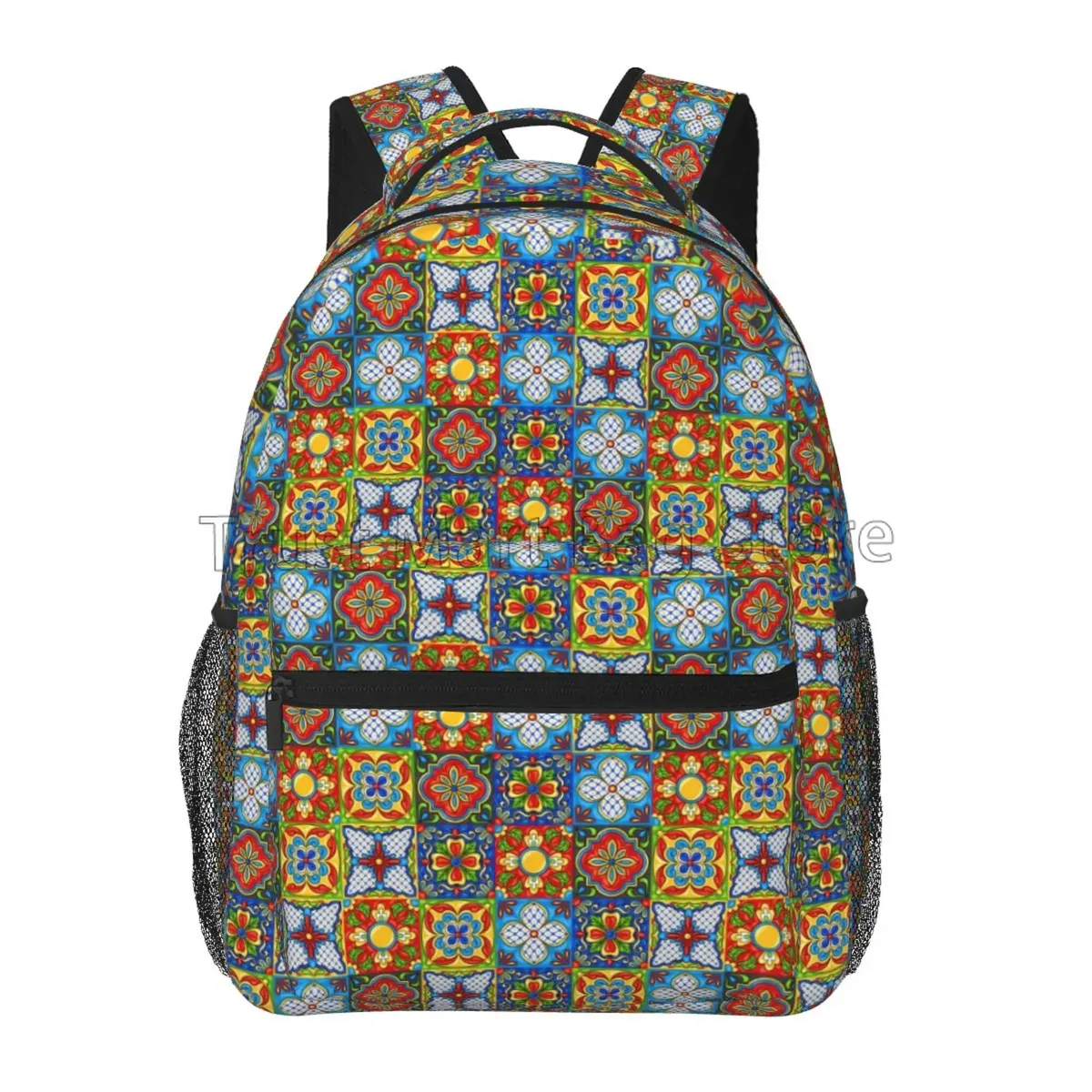 sac à dos de voyage à motif floral mandala ethnique pour femme et fille, cartable observateur et décontracté pour étudiant