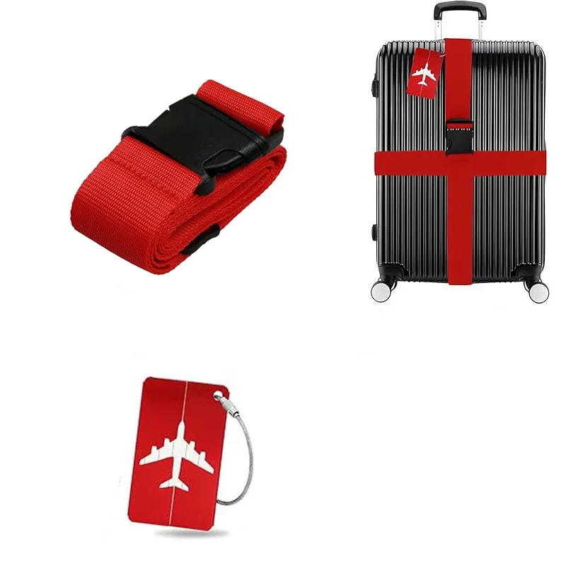 ceinture bagage sangle tissu noir fermoir plastique noir étiquette avion motif blanc voyage identification bagages rentrée scolaire affaires navetteurs étudiants internationaux