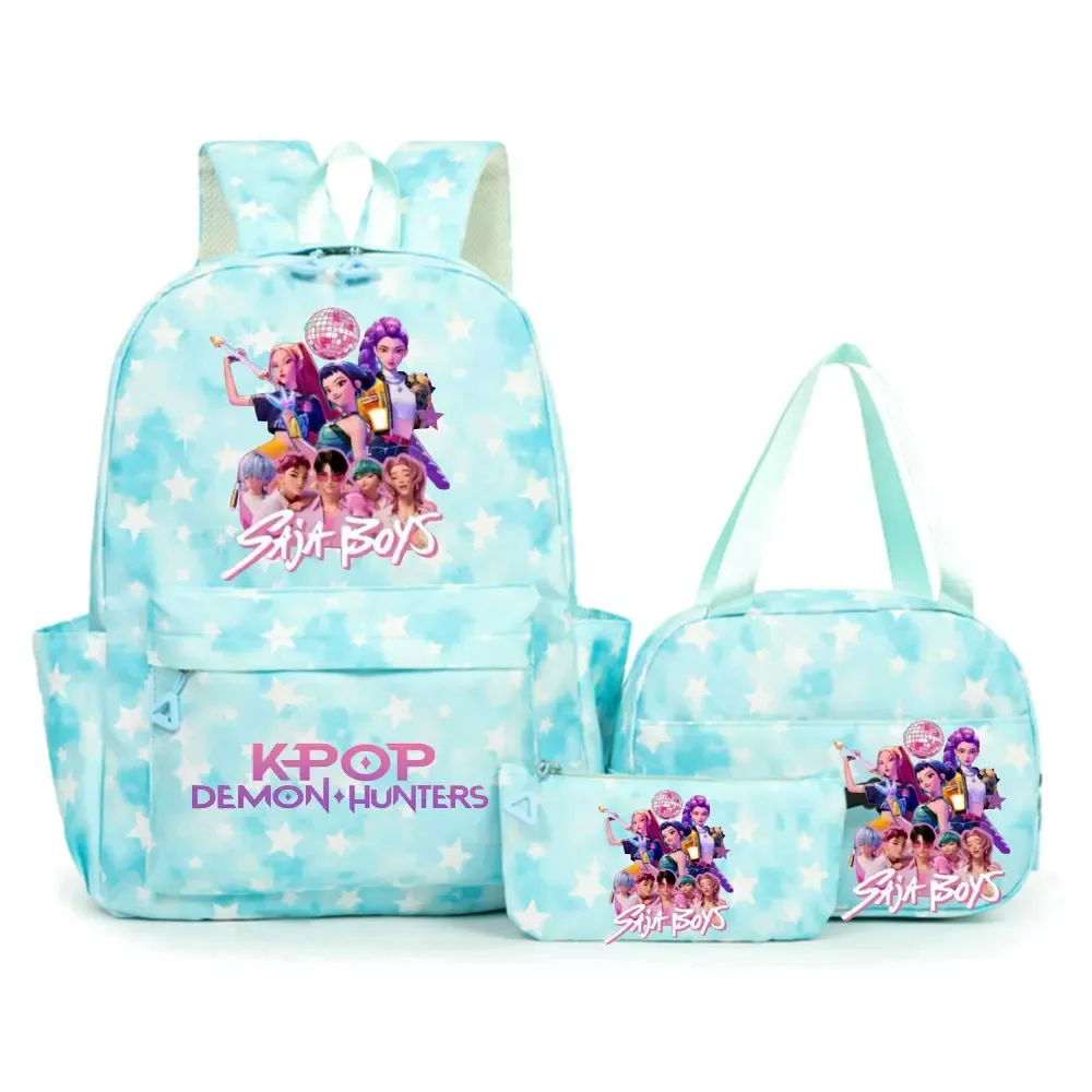 sacs à dos kpop demon hunters pour étudiants, sacs d'école pour adolescents, hommes et femmes, sac fourre-tout, pochette, sacs à dos en nylon pour voyage