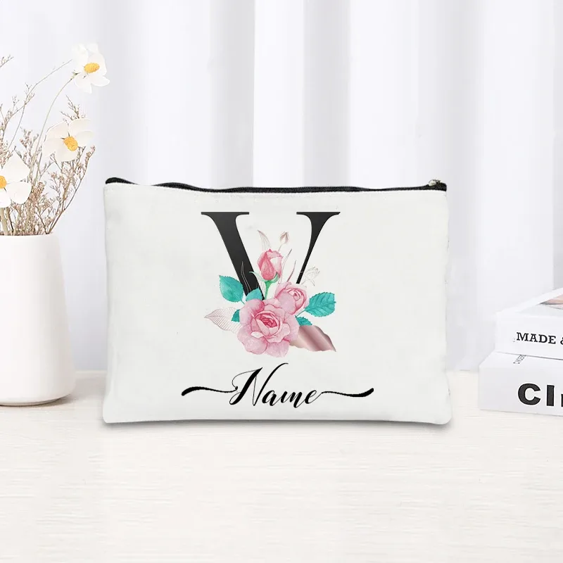 trousse de maquillage personnalisable avec nom, trousse de maquillage de voyage, trousse de maquillage pour mariage, trousse de maquillage individuelle, trousse de maquillage en toile pour fêtes, organiseur de cosmétiques, cadeaux pour femme