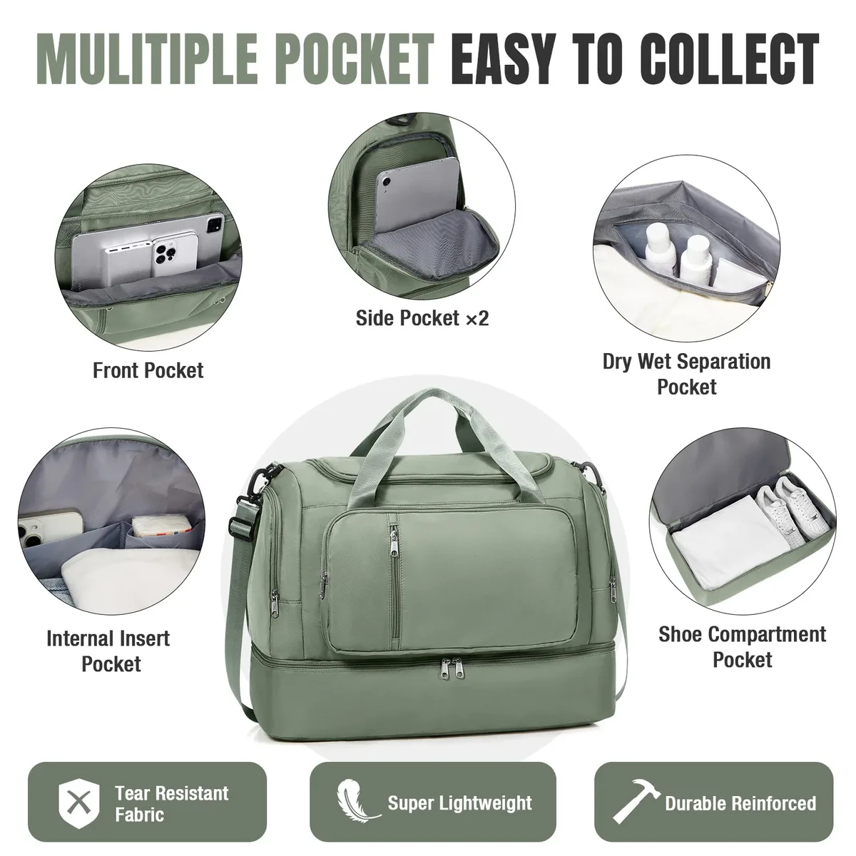 sac de voyage pour hommes et femmes, sac de voyage de grande capacité, sac de week-end extensible, sac à main pour bagages à main, sac de nuit, sac de rangement 