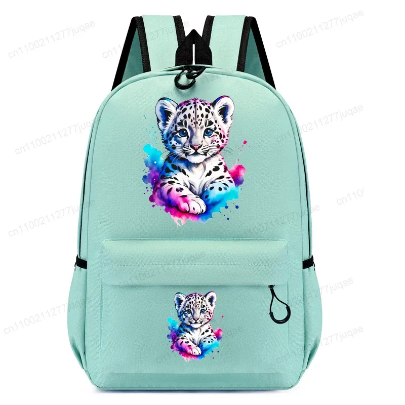 sac à dos enfant motif léopard aquarelle, mignon, pour la maternelle, garçons et filles, sac de voyage quotidien décontracté pour tout-petits
