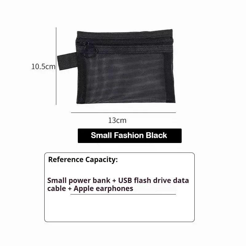 sac cosmétique portable en maille, sac de toilette de voyage élégant, pochette de rangement pour maquillage imperméable