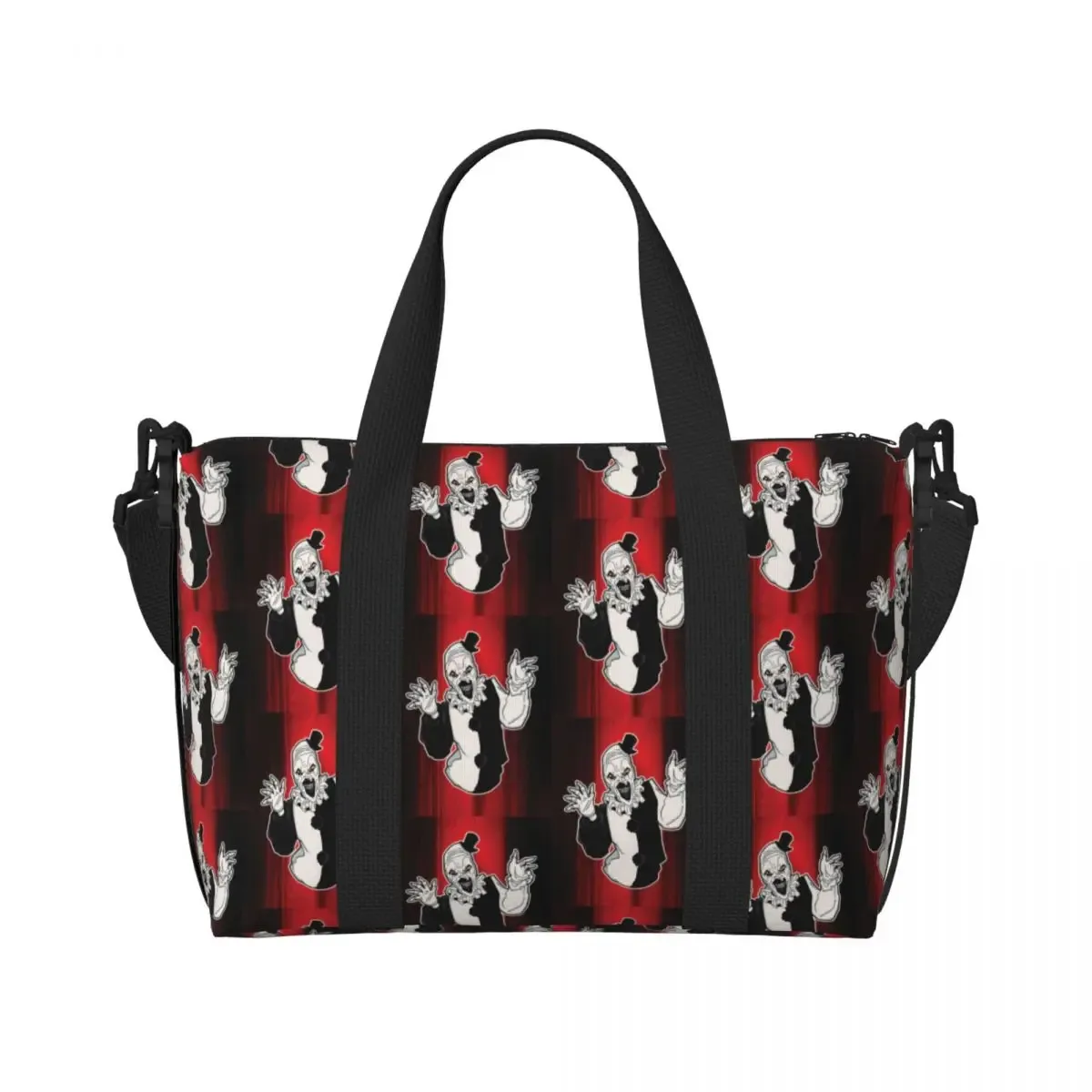 sac fourre-tout personnalisé t-terrifiers 3 halloween pour femmes, sacs de voyage de grande capacité pour plage et gymnastique