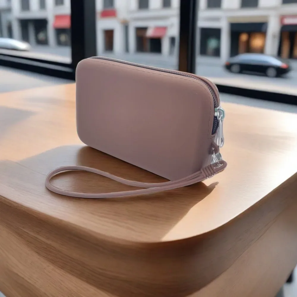 sac cosmétique rectangulaire en silicone pour femme, porte-monnaie, petit sac à objets