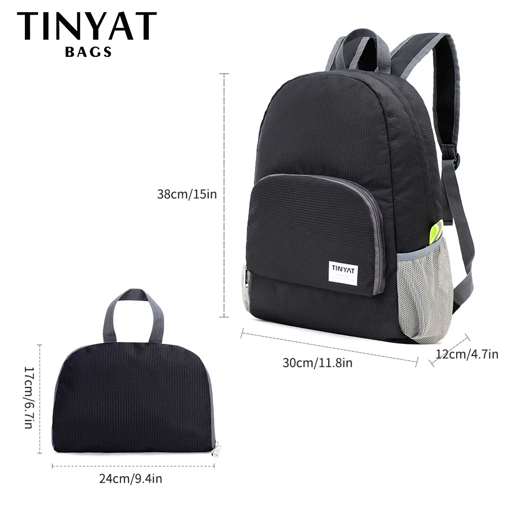 tinyat 13l sac à dos pliable ultraléger, sac d'escalade extérieur étanche pour voyage, cyclisme, salle de sport, usage quotidien