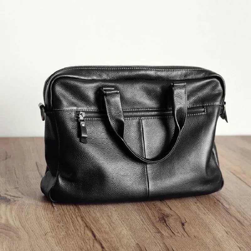 sac à main d'affaires en cuir de vache de haute qualité pour hommes, sac à bandoulière 100% mallette en cuir véritable pour hommes, sac à bandoulière pour les déplacements