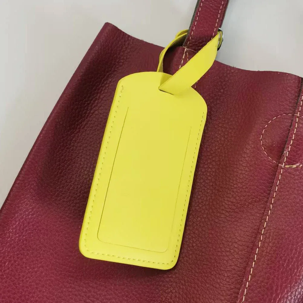 étiquette de bagage personnalisée en cuir de vachette véritable avec initiales, étiquette de valise personnalisée, pendentif de sac de luxe pour affaires, charme rétro