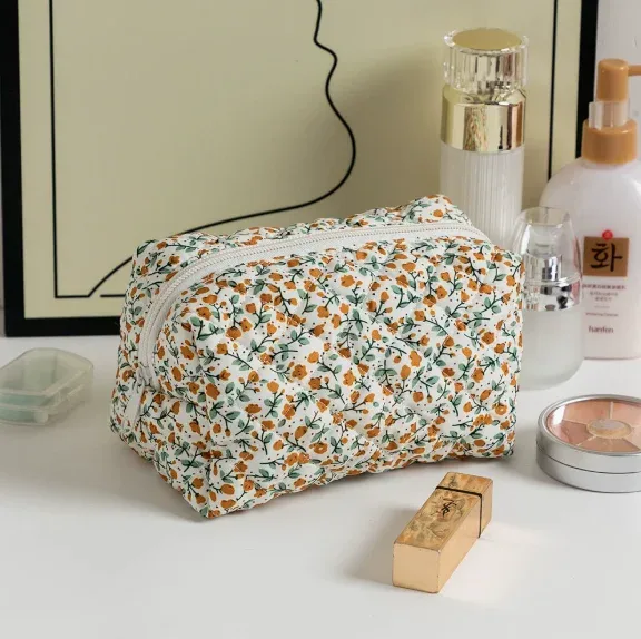 pochette de maquillage brodée de fleurs personnalisée, grande capacité, pochette cosmétique, cadeaux de demoiselle d'honneur, cadeau de fête des mères, sac organisateur de maquillage