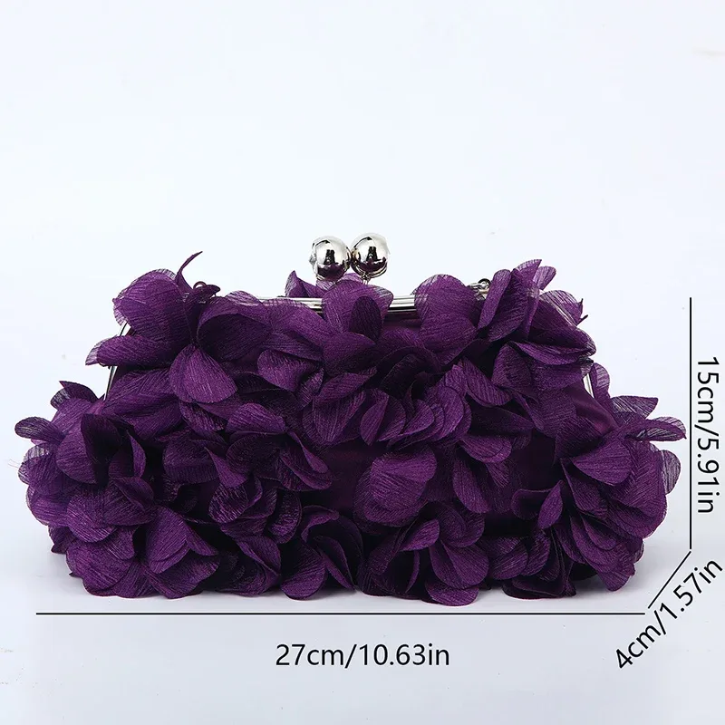 fleur dîner sac à main concepteur chaîne florale bandoulière mariée sac à main embrayages femme pétale soirée pochette robe de mariée sac