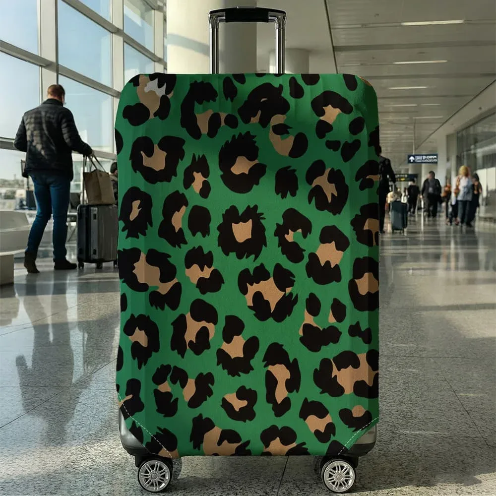 housse de bagage à imprimé léopard, adaptée aux bagages de 18 à 32 pouces, manchon pour poignée de bagage, accessoires de voyage