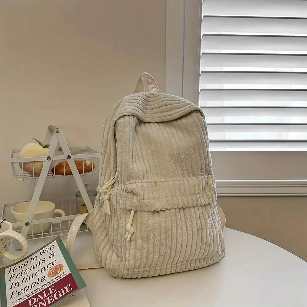 sac à dos en velours côtelé de style coréen, nouveau sac à dos polyvalent pour femmes, sac à dos de voyage pour étudiants, sacs à dos de grande capacité pour les trajets quotidiens