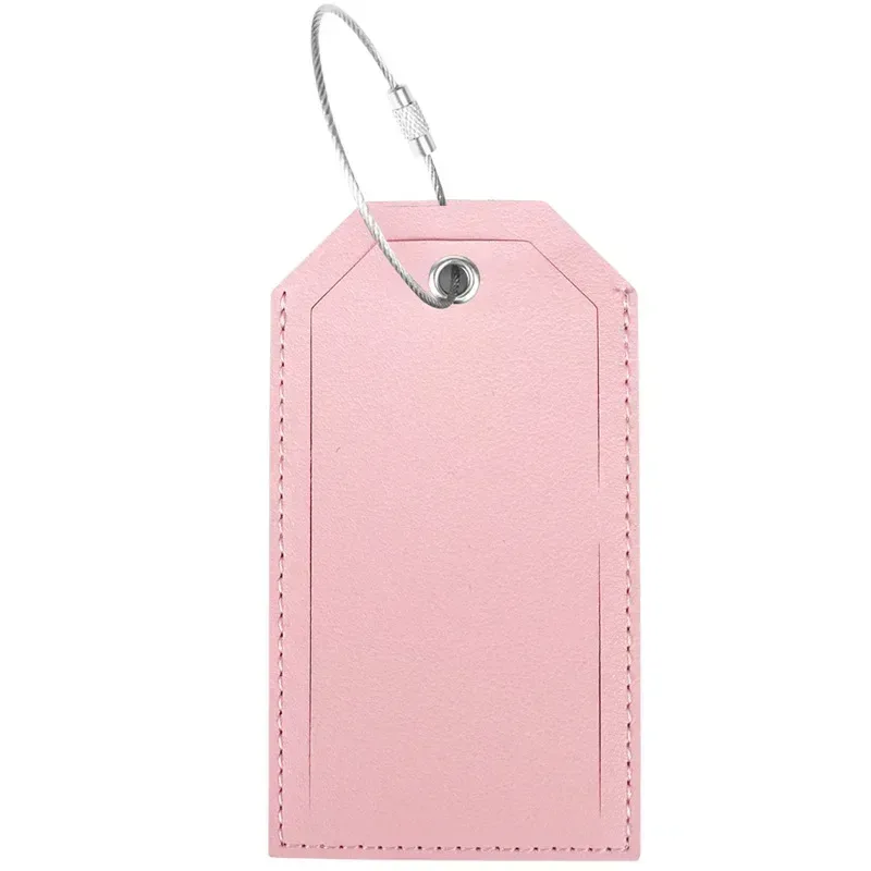 femmes hommes étiquettes de bagages pour valises accessoires de voyage mode couleur unie en cuir pu valise sac étiquette étiquette nom id adresse