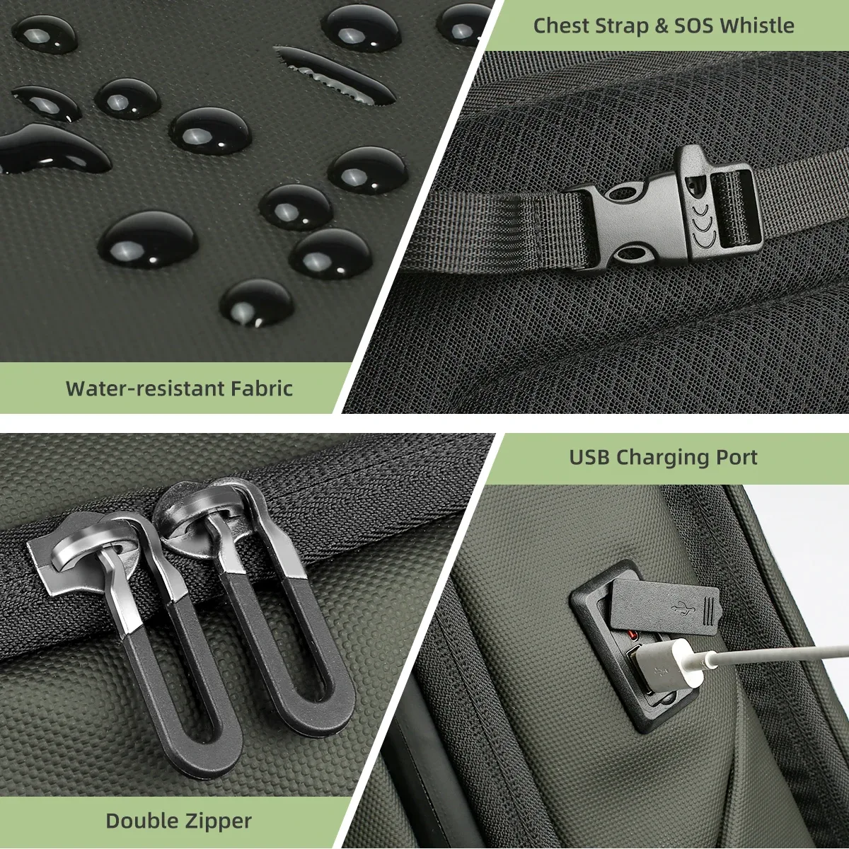 heroic knight-sac à dos étanche pour ordinateur portable d'affaires, grande capacité, multi-usage, travail, sac lancé au bureau, port usb pour touristes, 17.3 pouces
