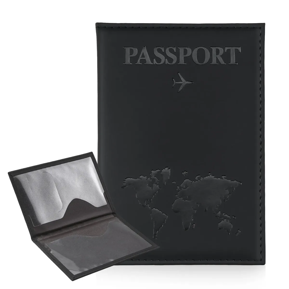 porte-passeport en pu, housse de passeport pour voyages en plein air et voyages d'affaires, étui pour passeport, portefeuille pour passeport, sac pour passeport, accessoire de voyage