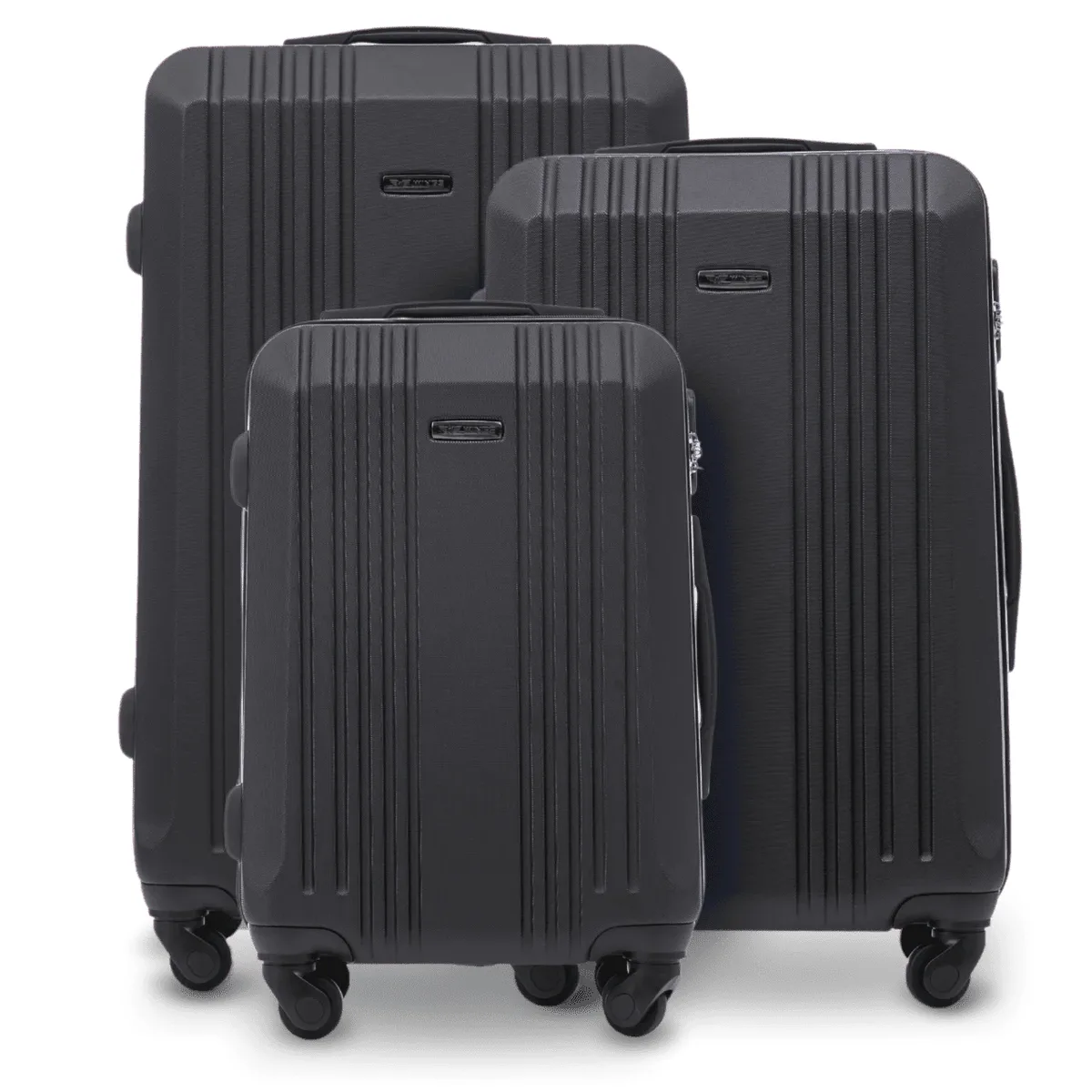 ensemble de 3 valises rigides xl 20 ", 24 ", 28 " (75x47x28 cm/66x42x24 cm) et valise cabine 55x35x22 cm kestrel abs+, avec poignée télescopique réglable et 4 roues pivotantes à 360°. ° serrure à code, bagage à main rose doré/champagne/jaune/bleu marine/noir