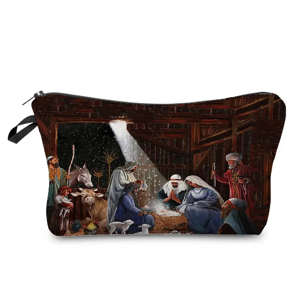 trousse de toilette à motif spinal pour femme, trousses de maquillage brodées personnalisées, trousse de toilette de voyage, belle déesse, imprimé enfant